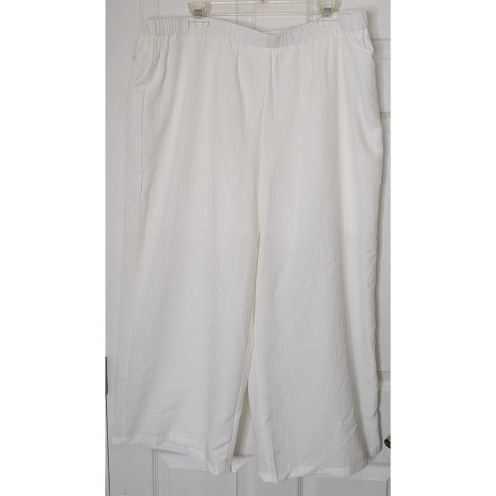 Womens 2 Piece Lounge Set White Gold Trim 4XL Top Pants - Picture 2 of 12